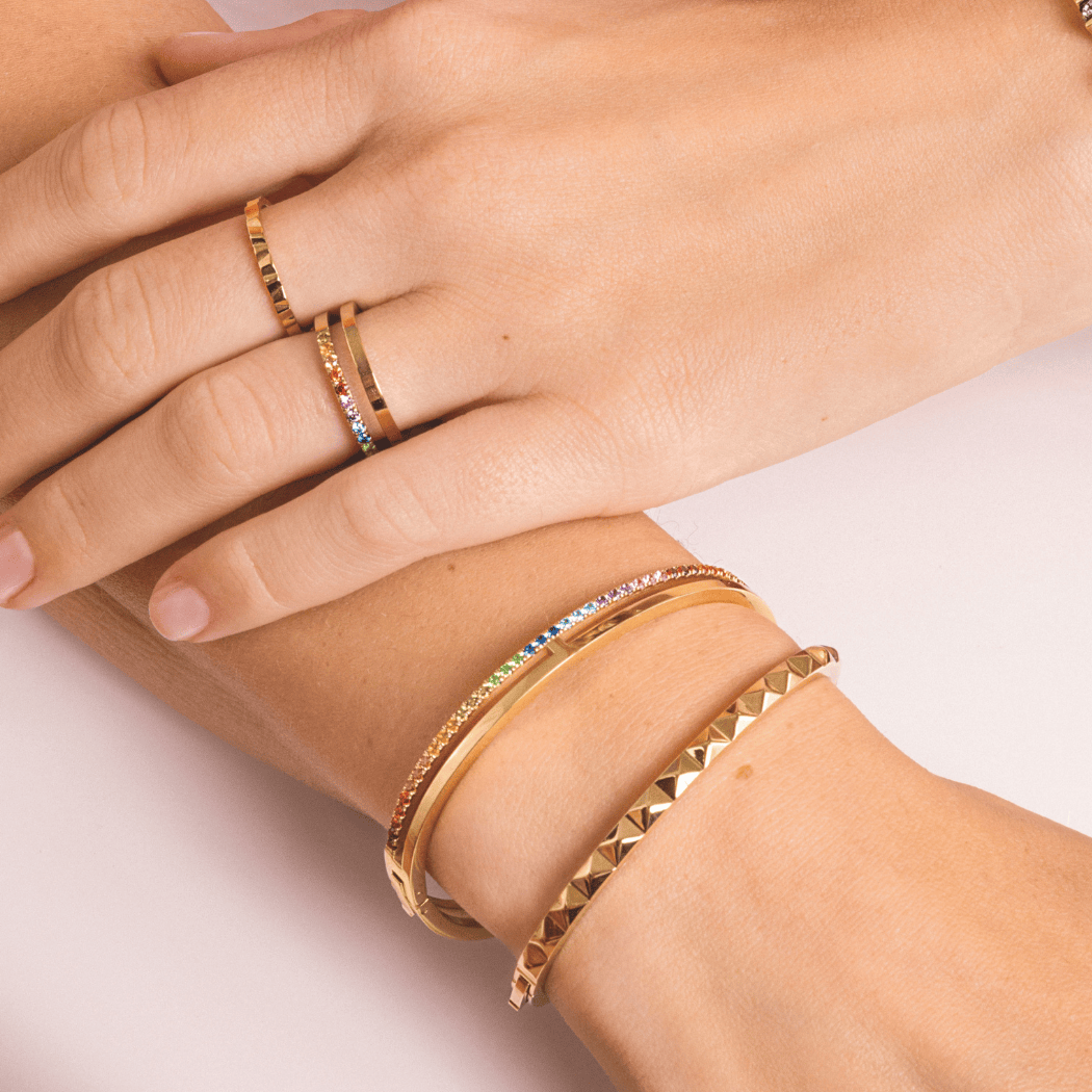 Eternal Unity bangle gold-rainbow (size 17)