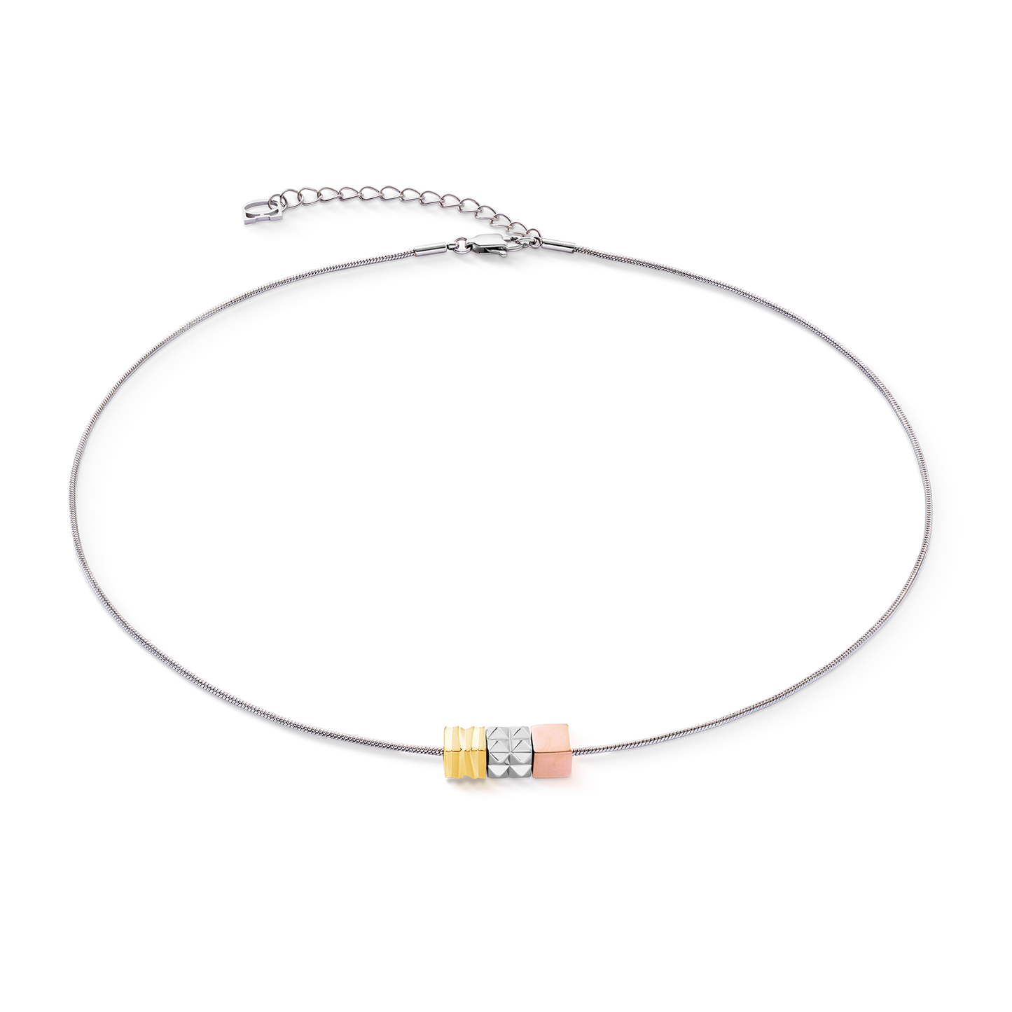 Necklace Cube Trio Facets Snake tricolour