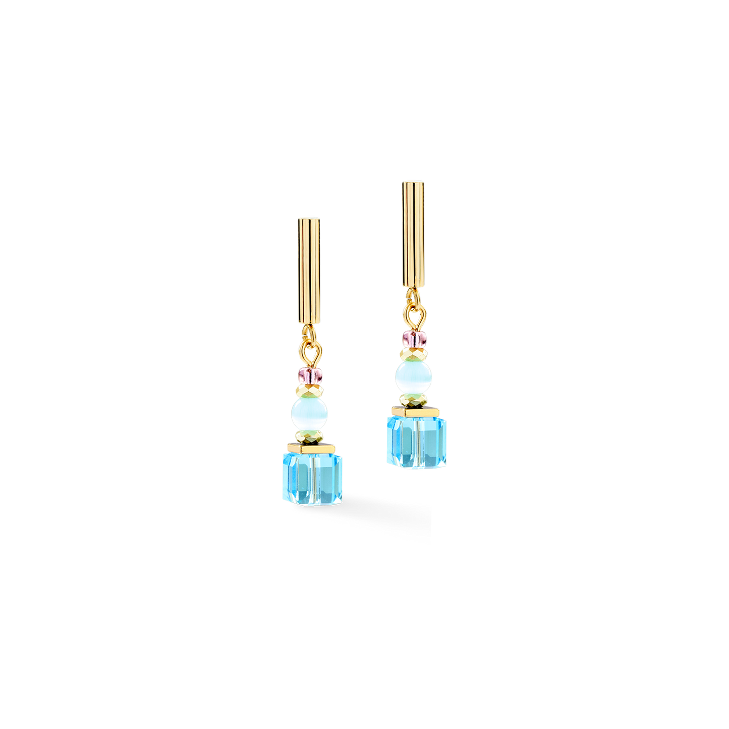 Earrings Cube Aura pastel gold