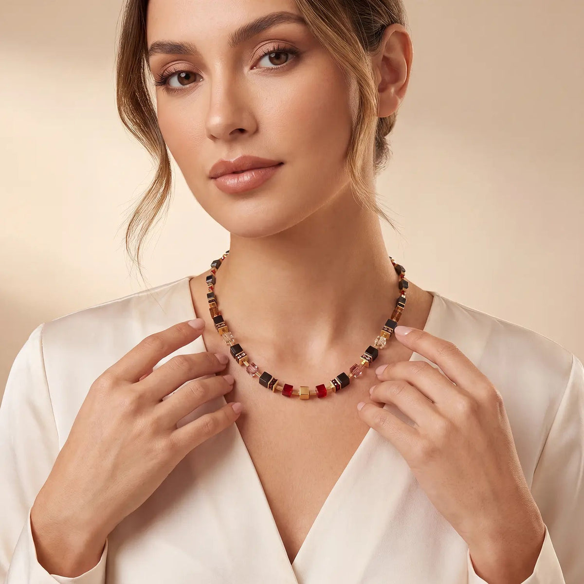 GeoCUBE® Precious Classic Necklace Ruby Noir