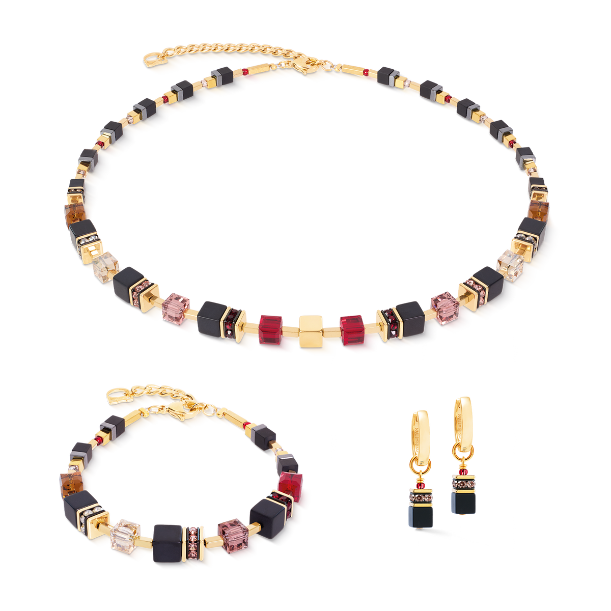GeoCUBE® Precious Classic Bracelet Ruby Noir