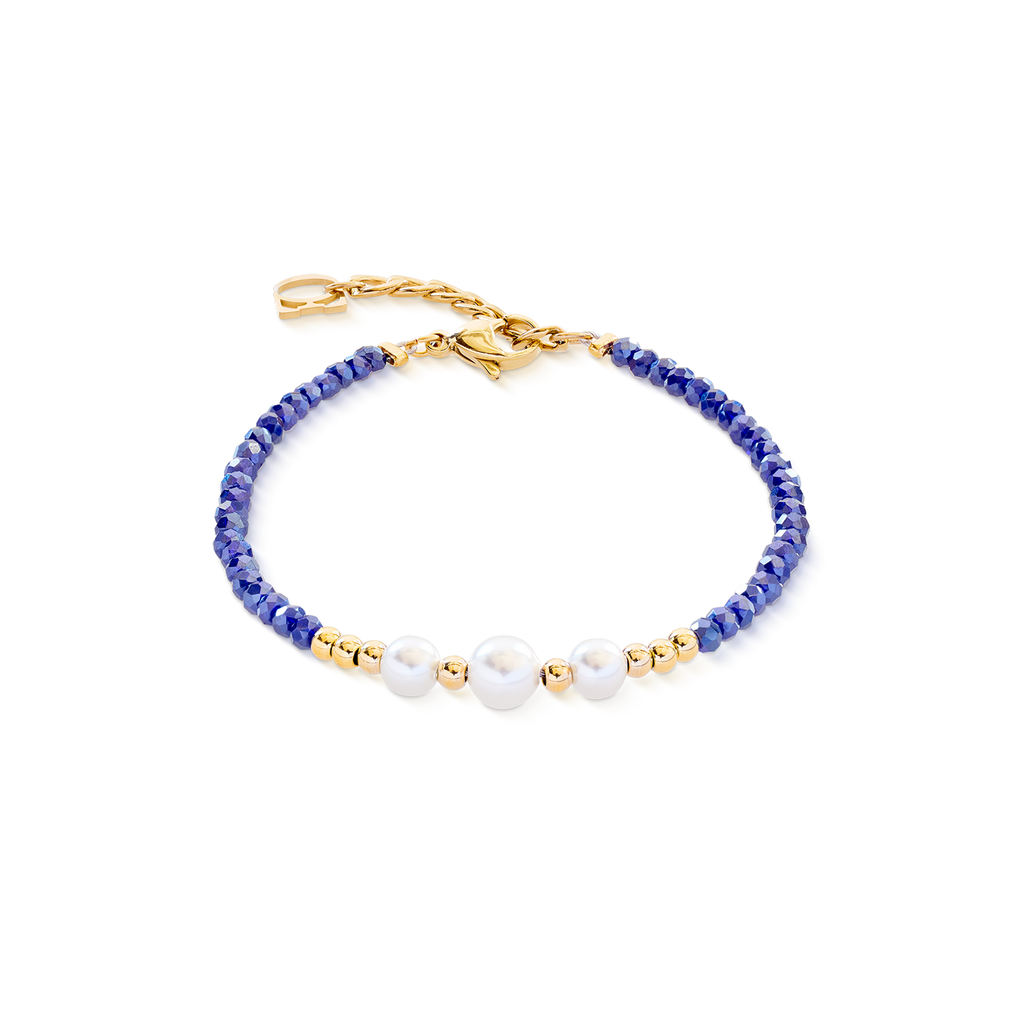 Bracelet Pearl Line gold-blue
