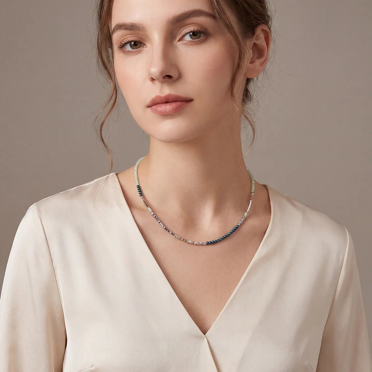 Necklace Fusion Offset Graphic green-petrol