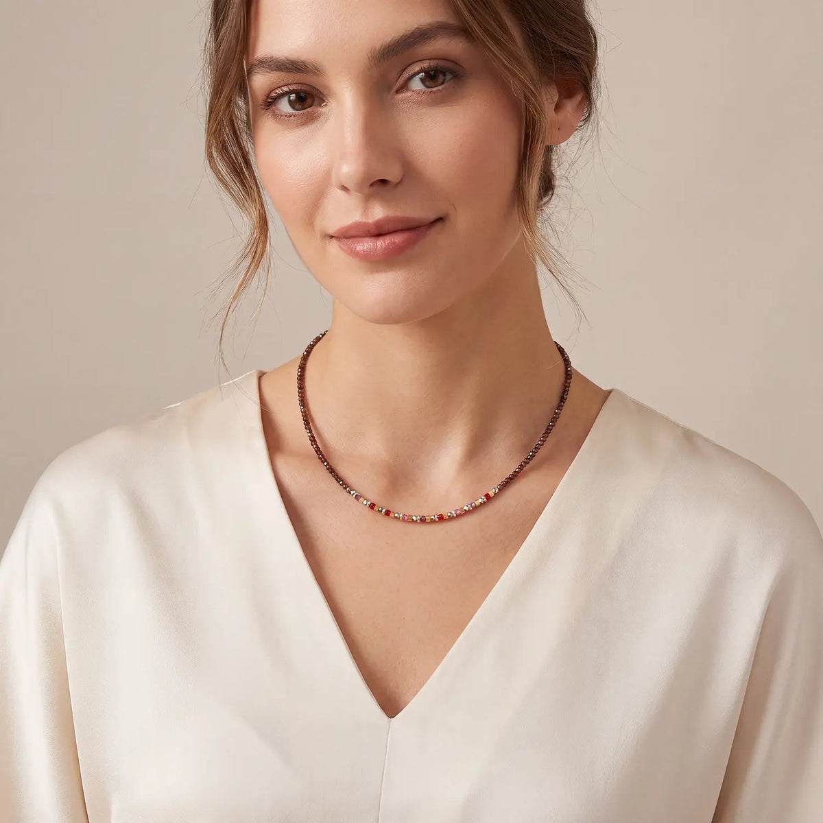 Necklace Golden Whisper brown-red