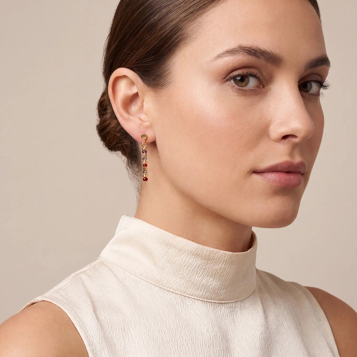 Earrings Golden Whisper brown-red