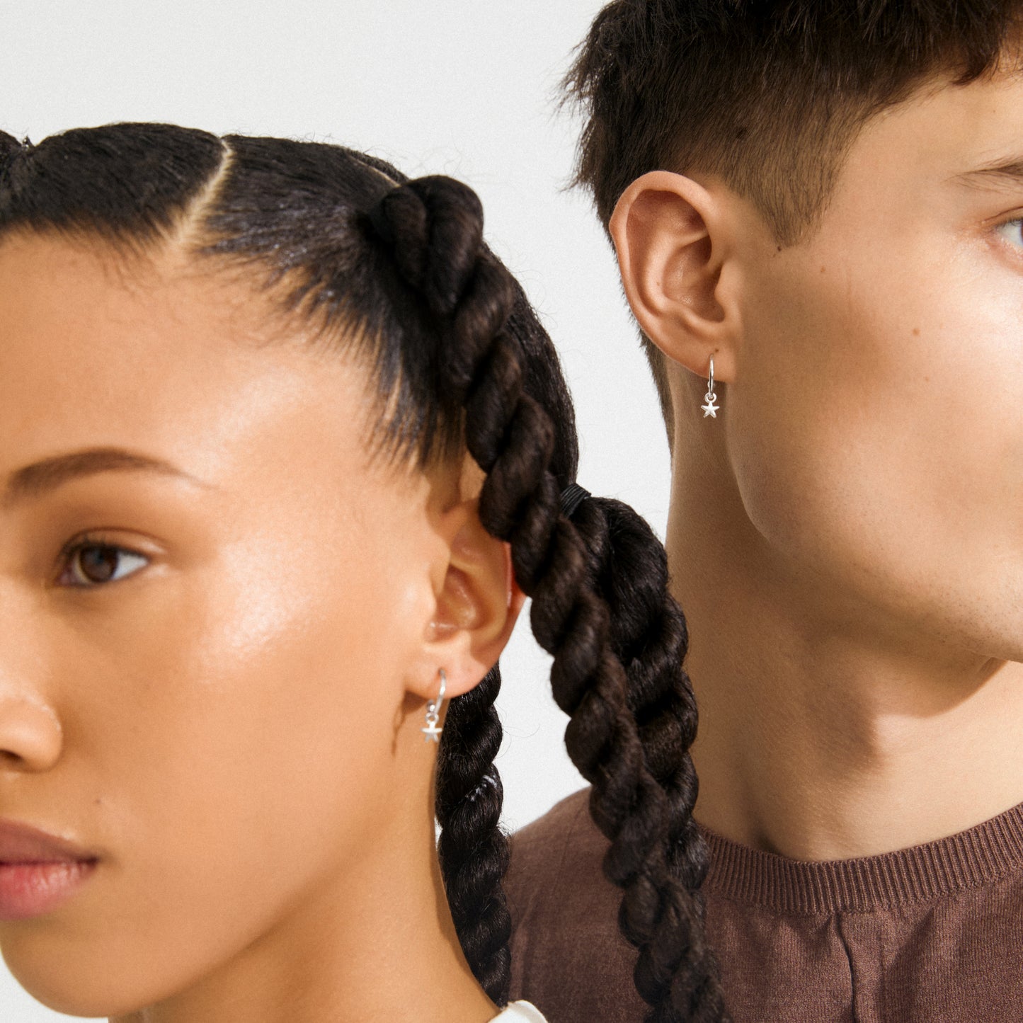 AVA star hoop earrings silver-plated