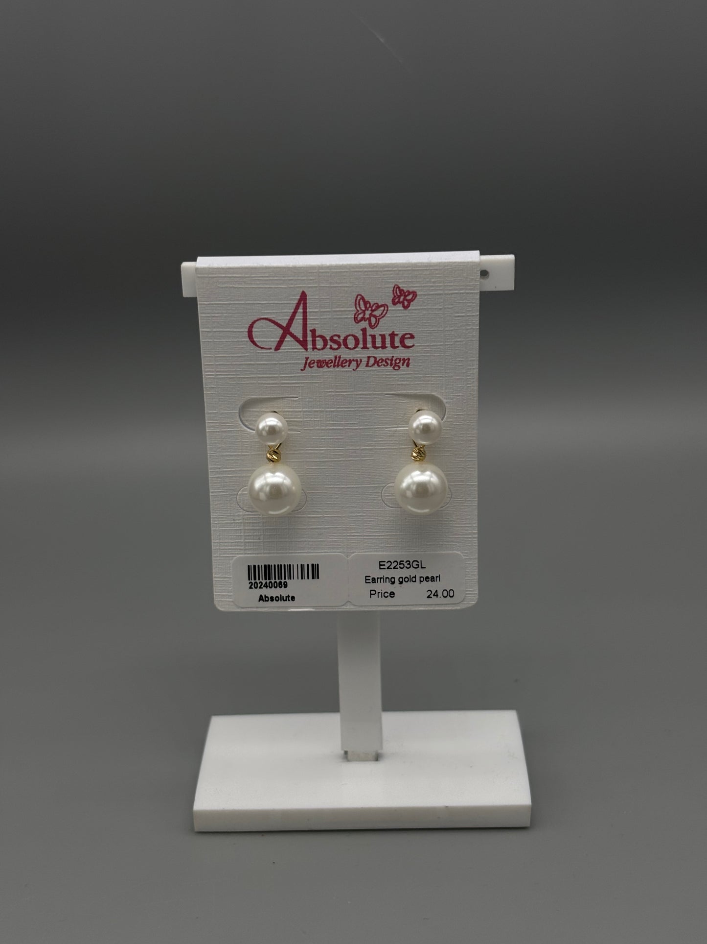 Absolute gold/pearl earring drop