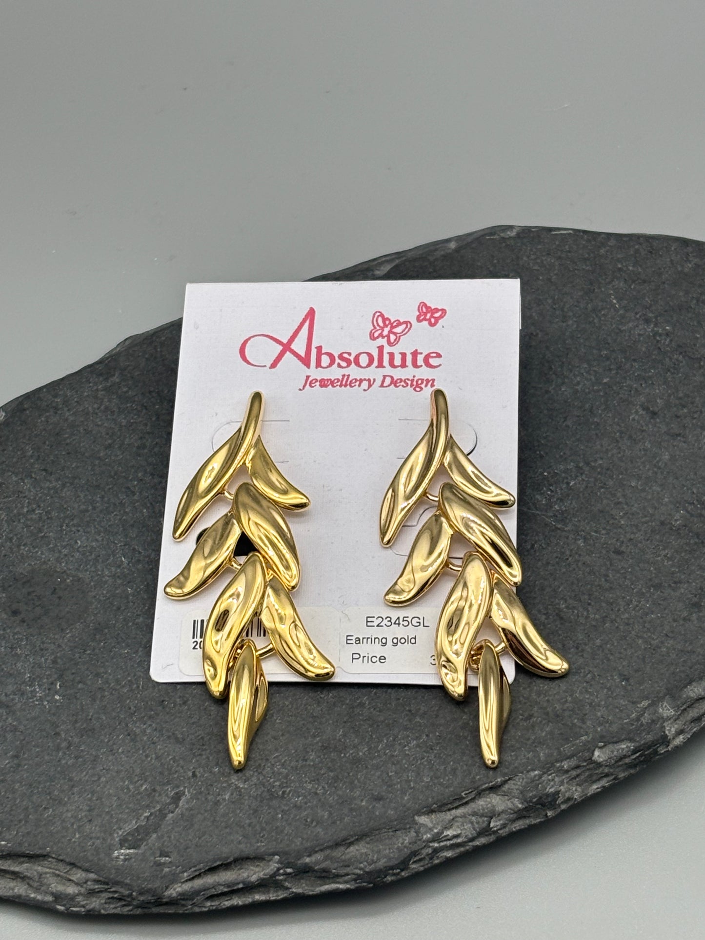 Absolute gold leaf style statement earring