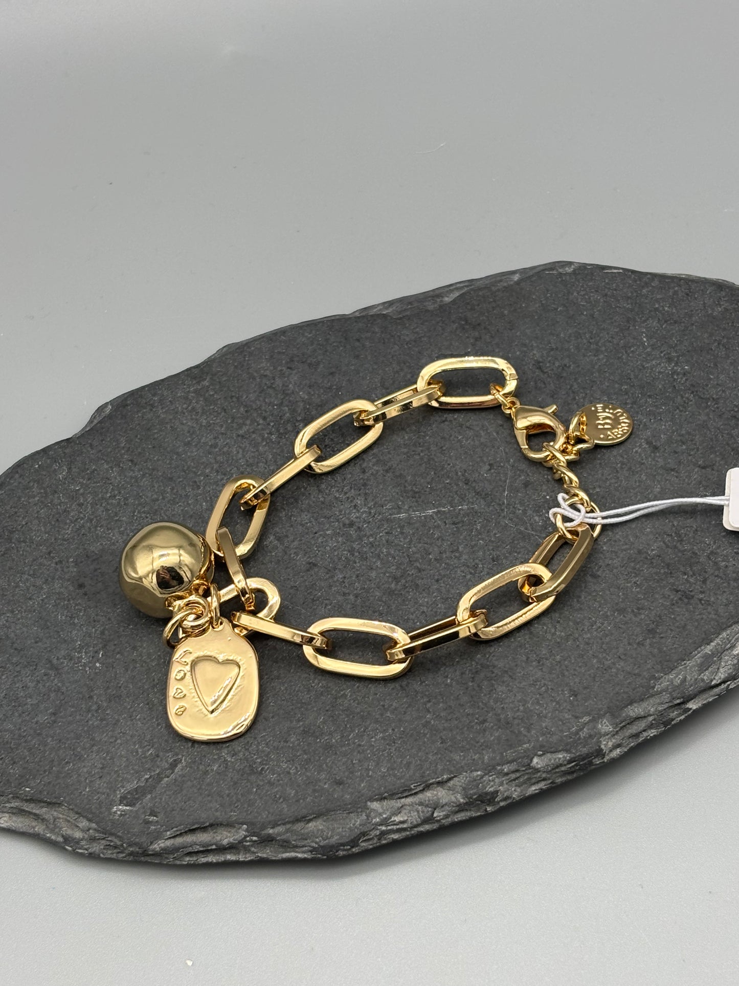 Absolute gold link bracelet ball charm