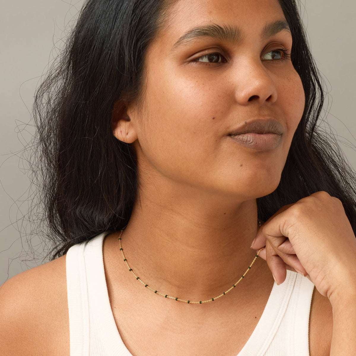 Lola necklace in Gold/Khaki