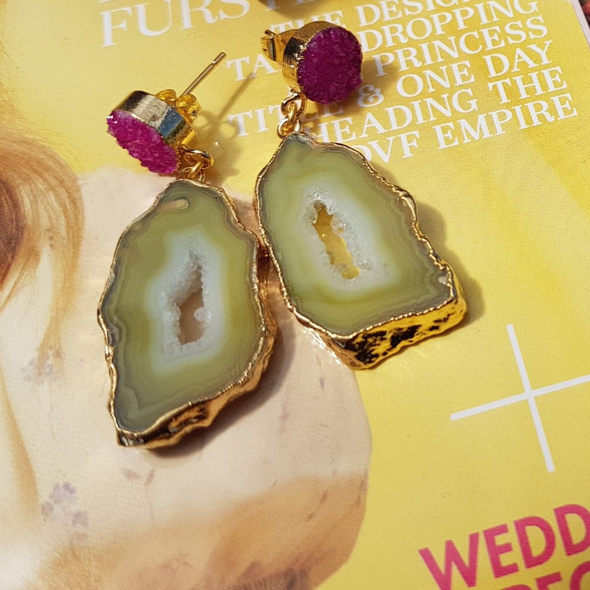 Yellow Pink Agate 'African Slice'