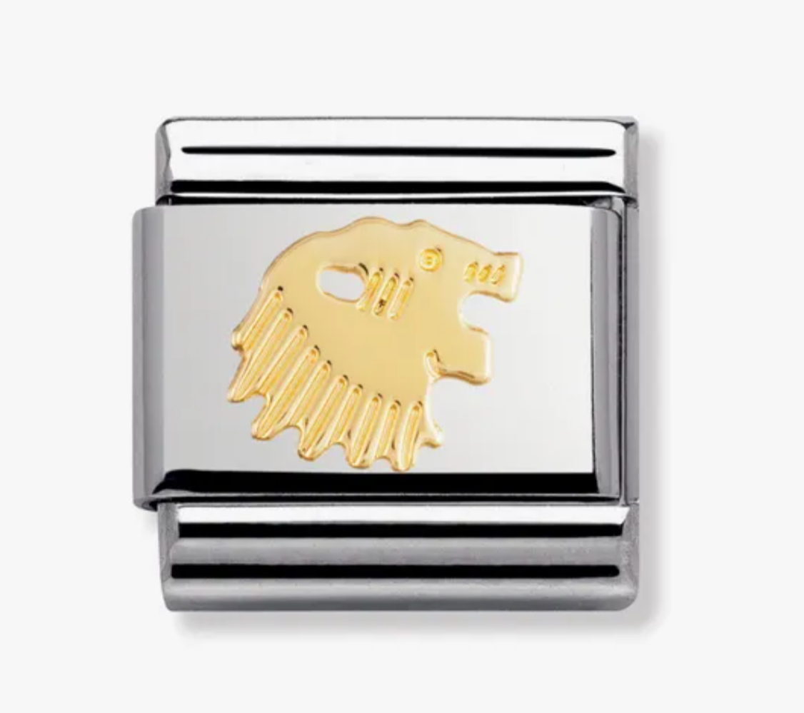 Nomimation zodiac plain gold leo