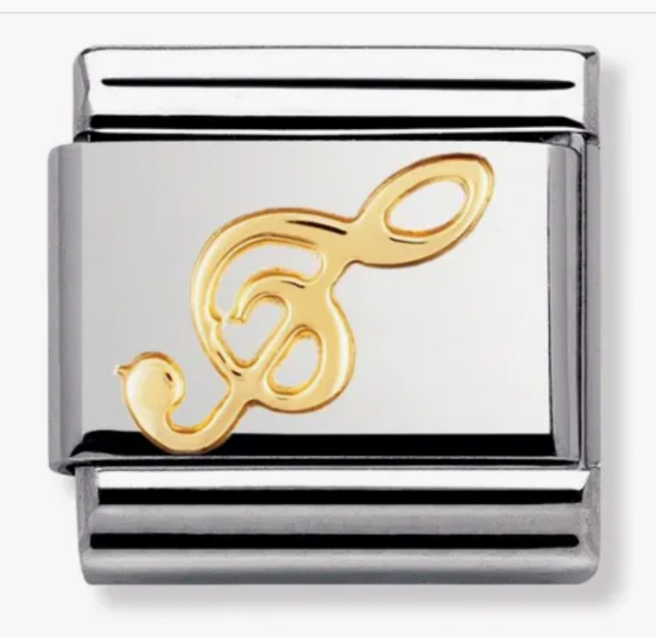 Nomimation plain gold treble clef