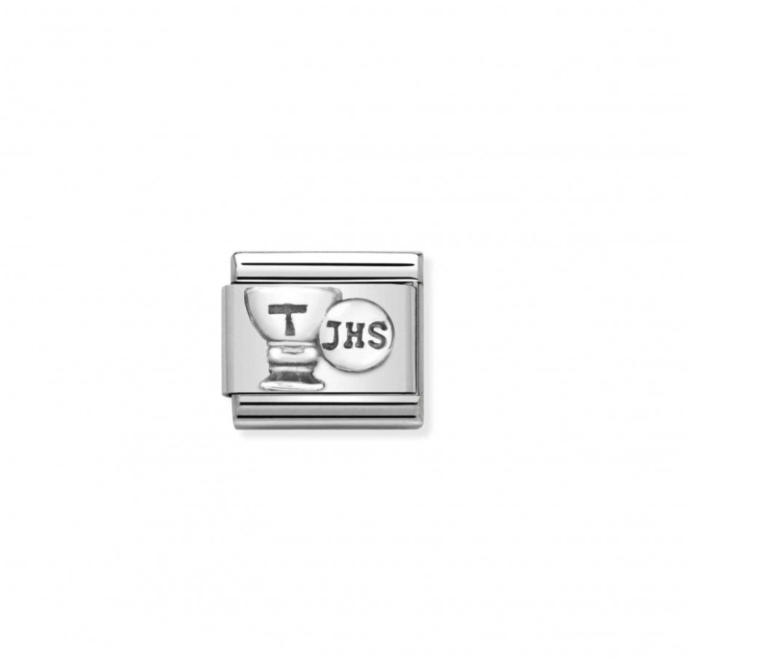 Nomination silver charm first communion chalice and host