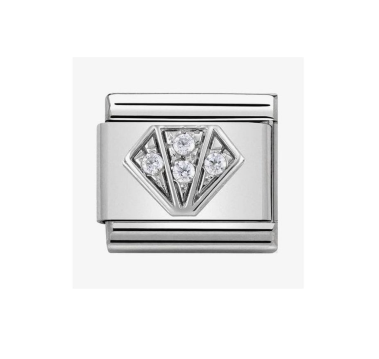 Nomimation cz silver diamond charm