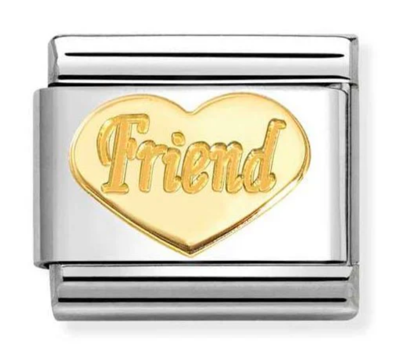 Nomination plain gold charm heart friend