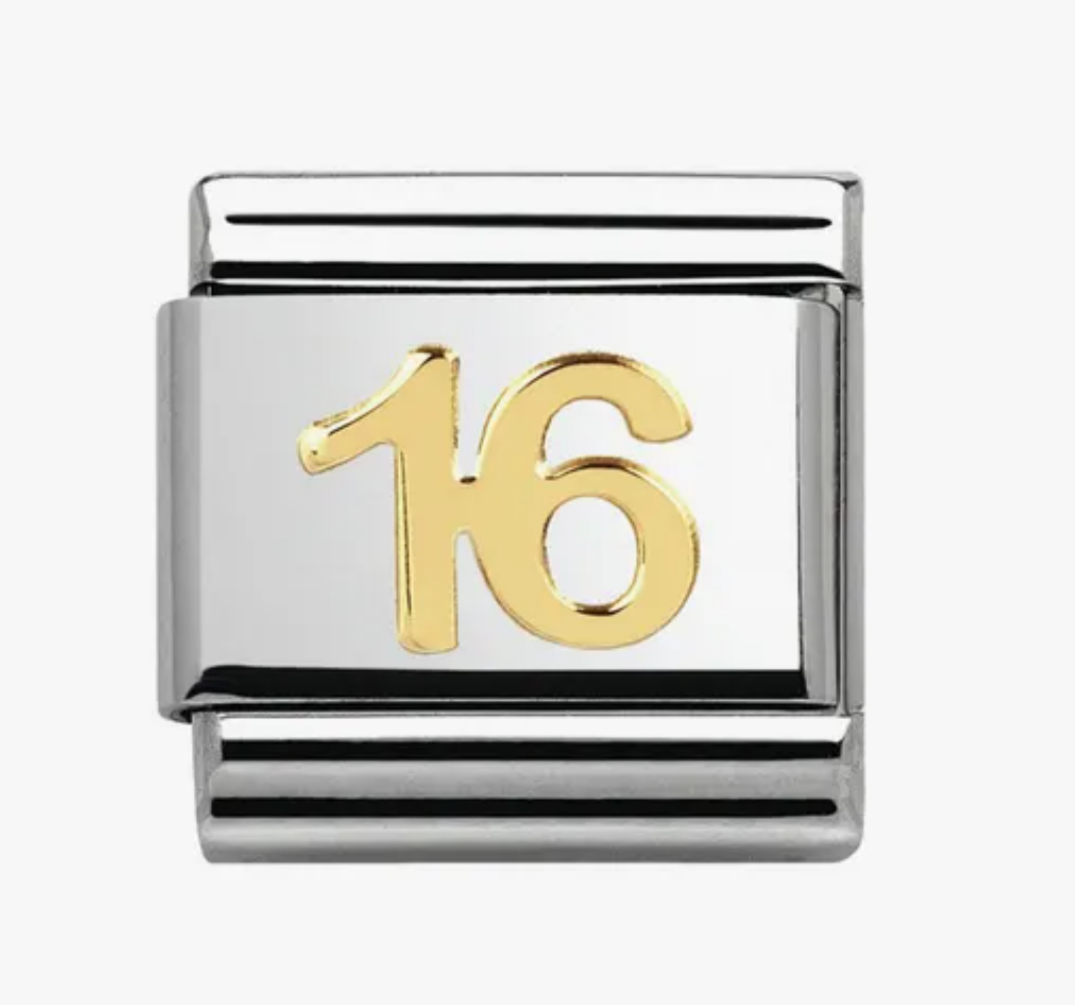 Nomimation plain gold number 16