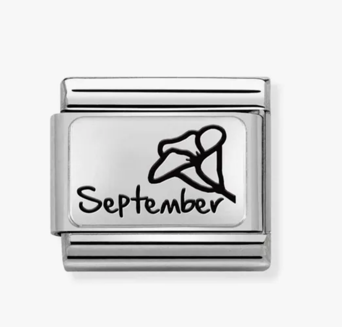 Nomination charm silver September with flower