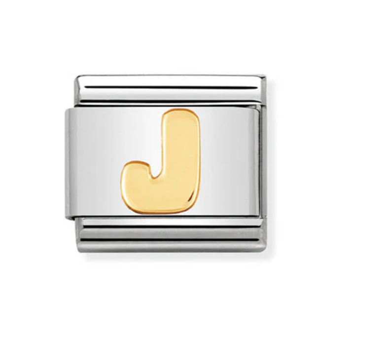 Nomination plain gold letter J charm