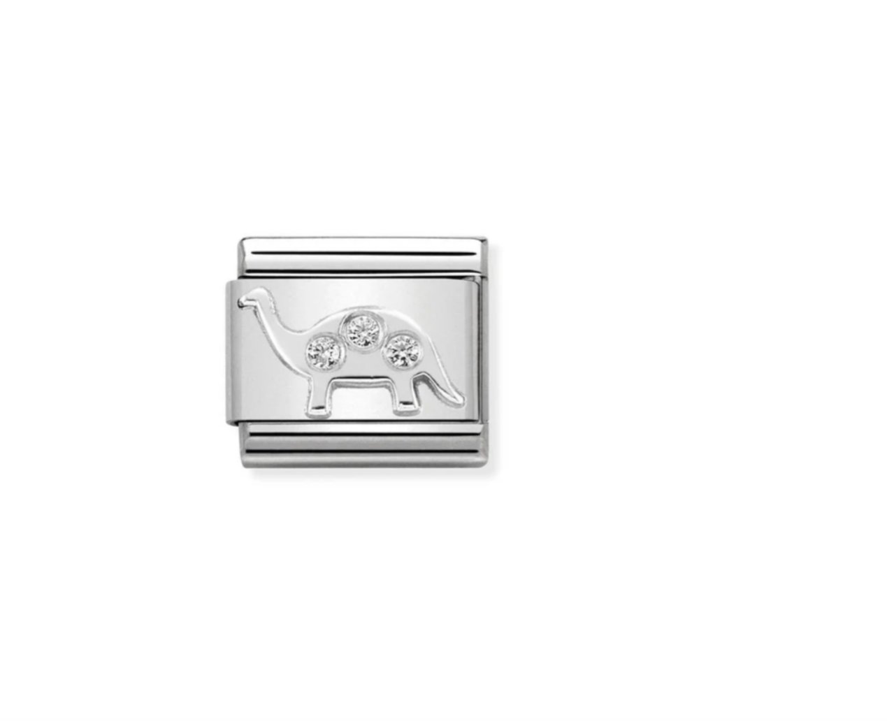 Nomination charm silver dinosaur cz stone