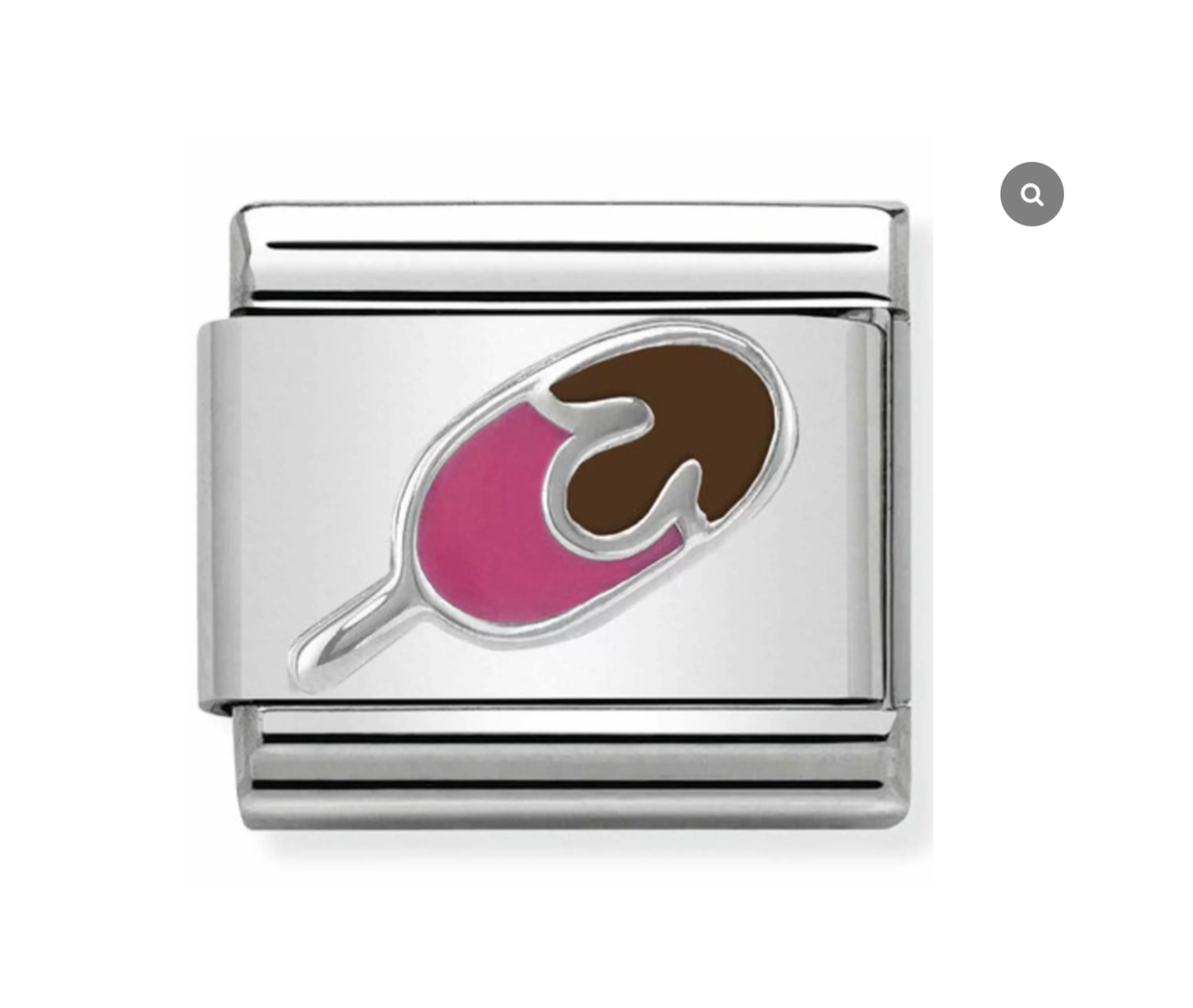 Nomination charm silver ice lolly pink