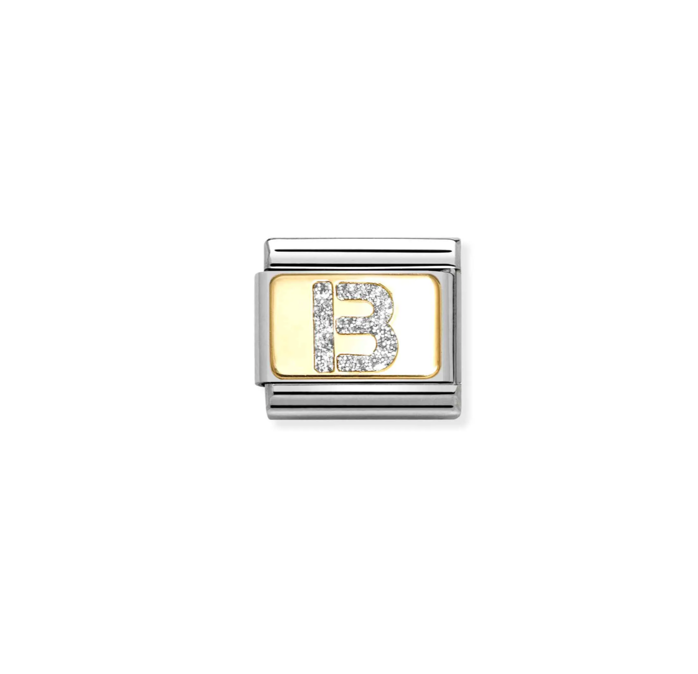 Nomination letter B silver glitter