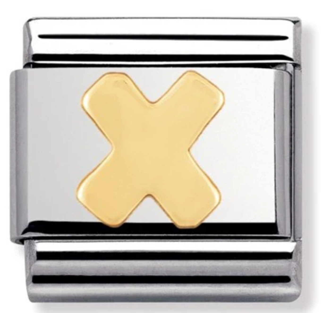 Nomimation plain gold letter X charm