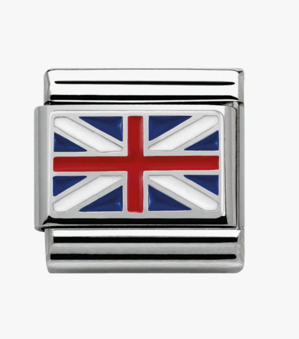 Nomination silver union jack charm