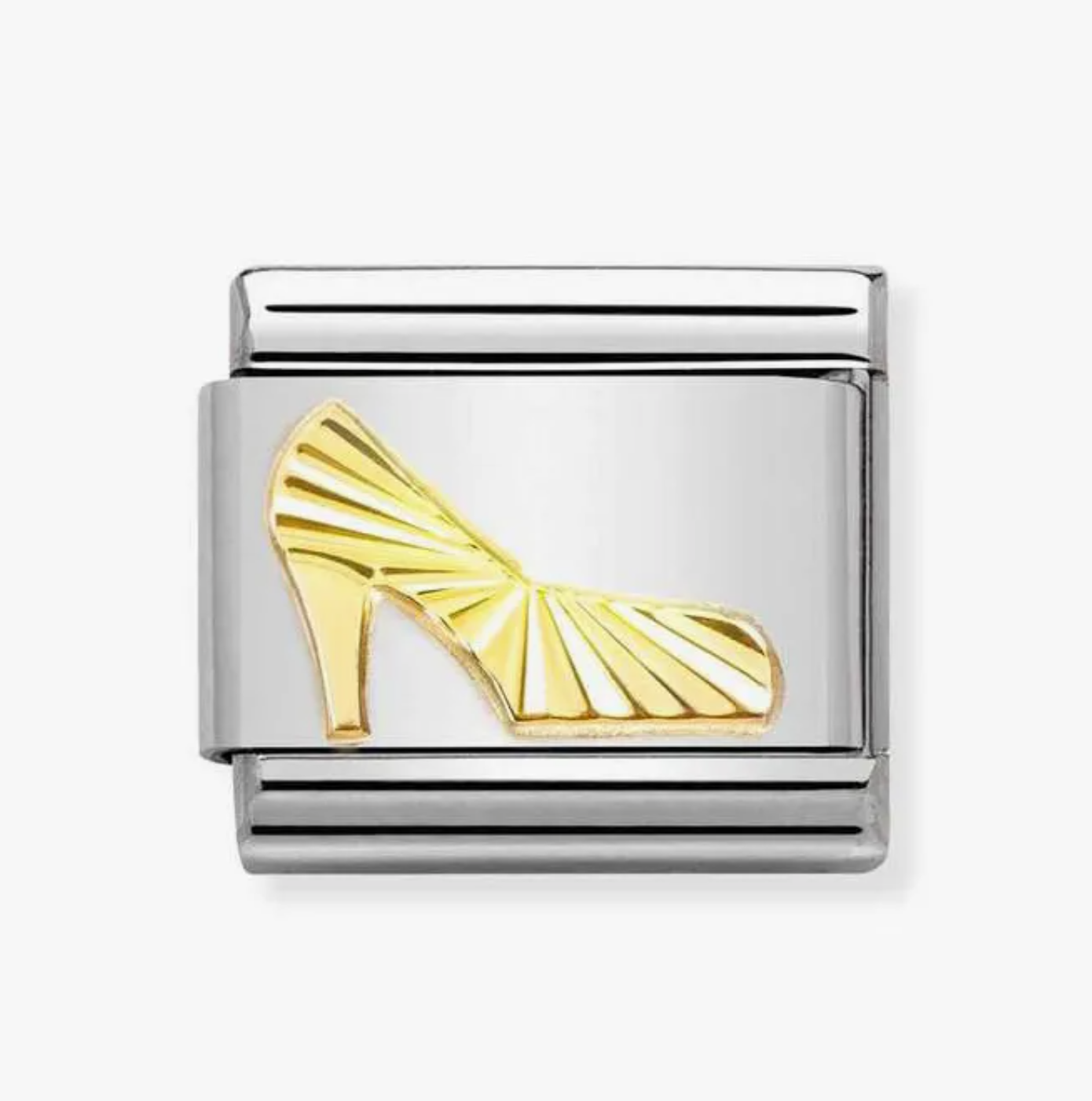 Nomination charm high heeled shoe in gold etched detail