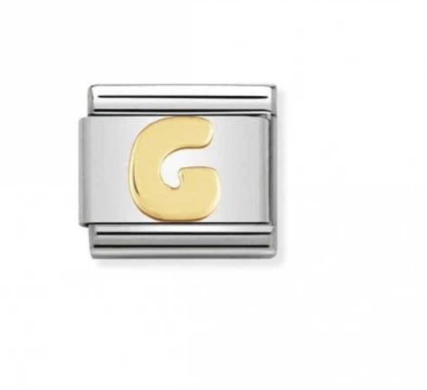 Nomination plain gold letter G charm