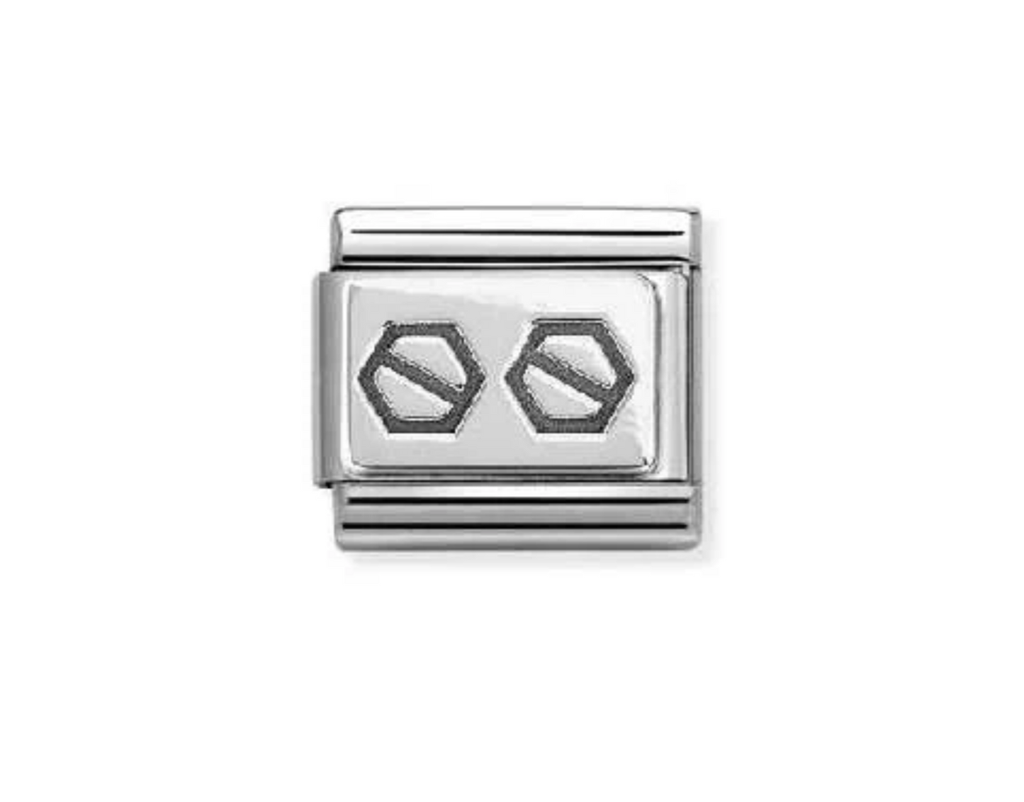 Nomination silver double hexagon screws
