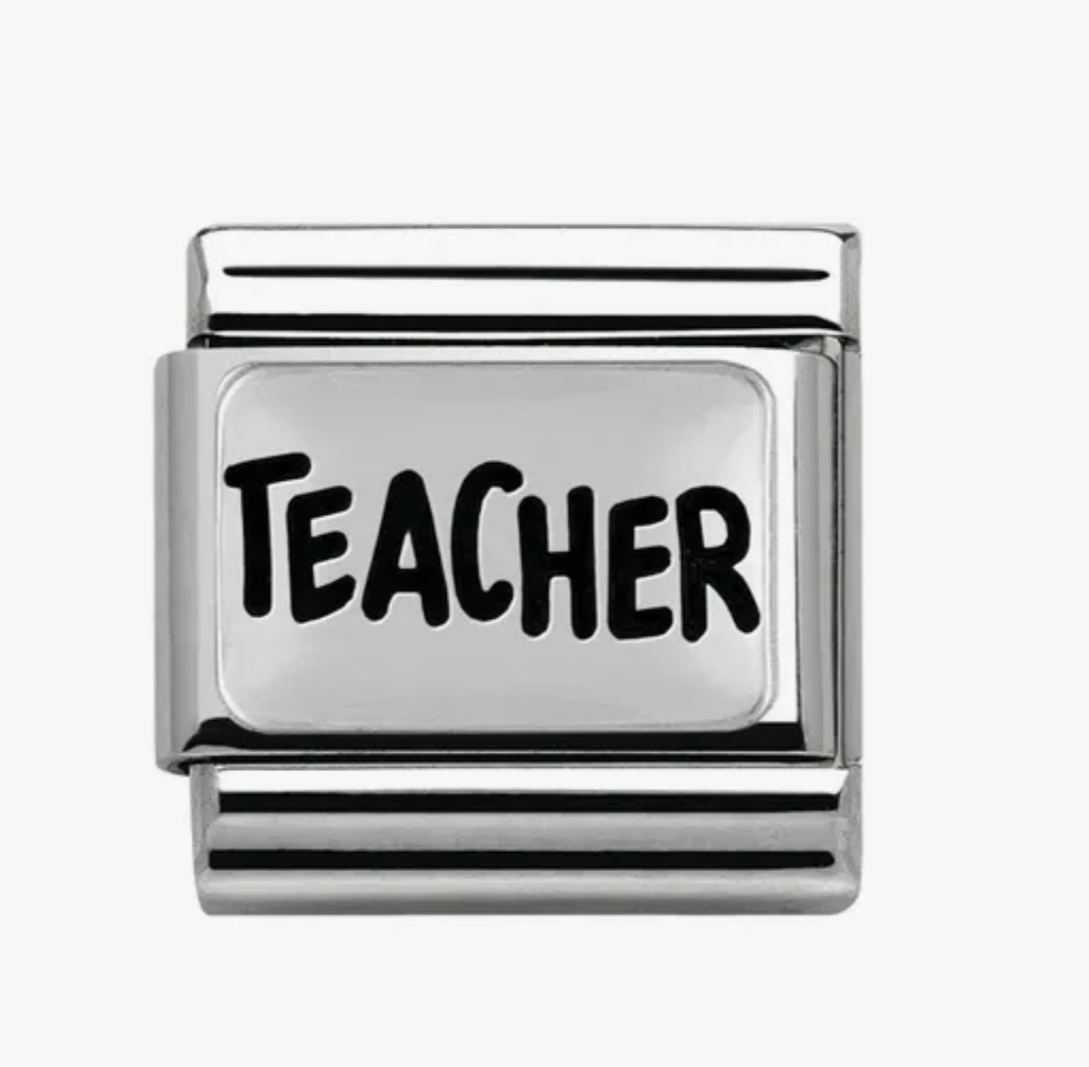 Nomination charm silver teacher