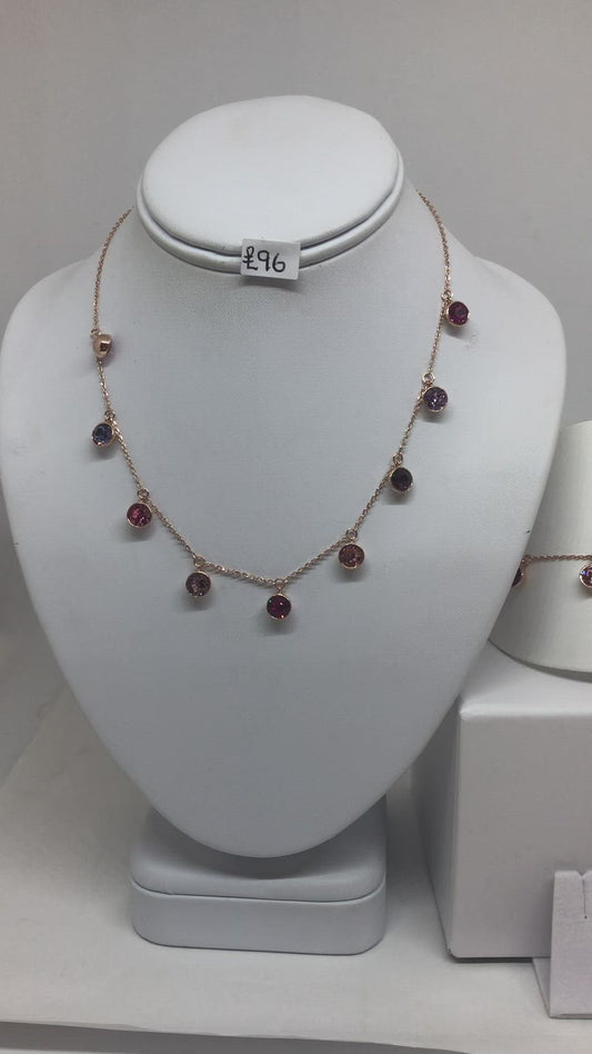 Elements Pink toned necklace- Sterling silver and Rosegold plated