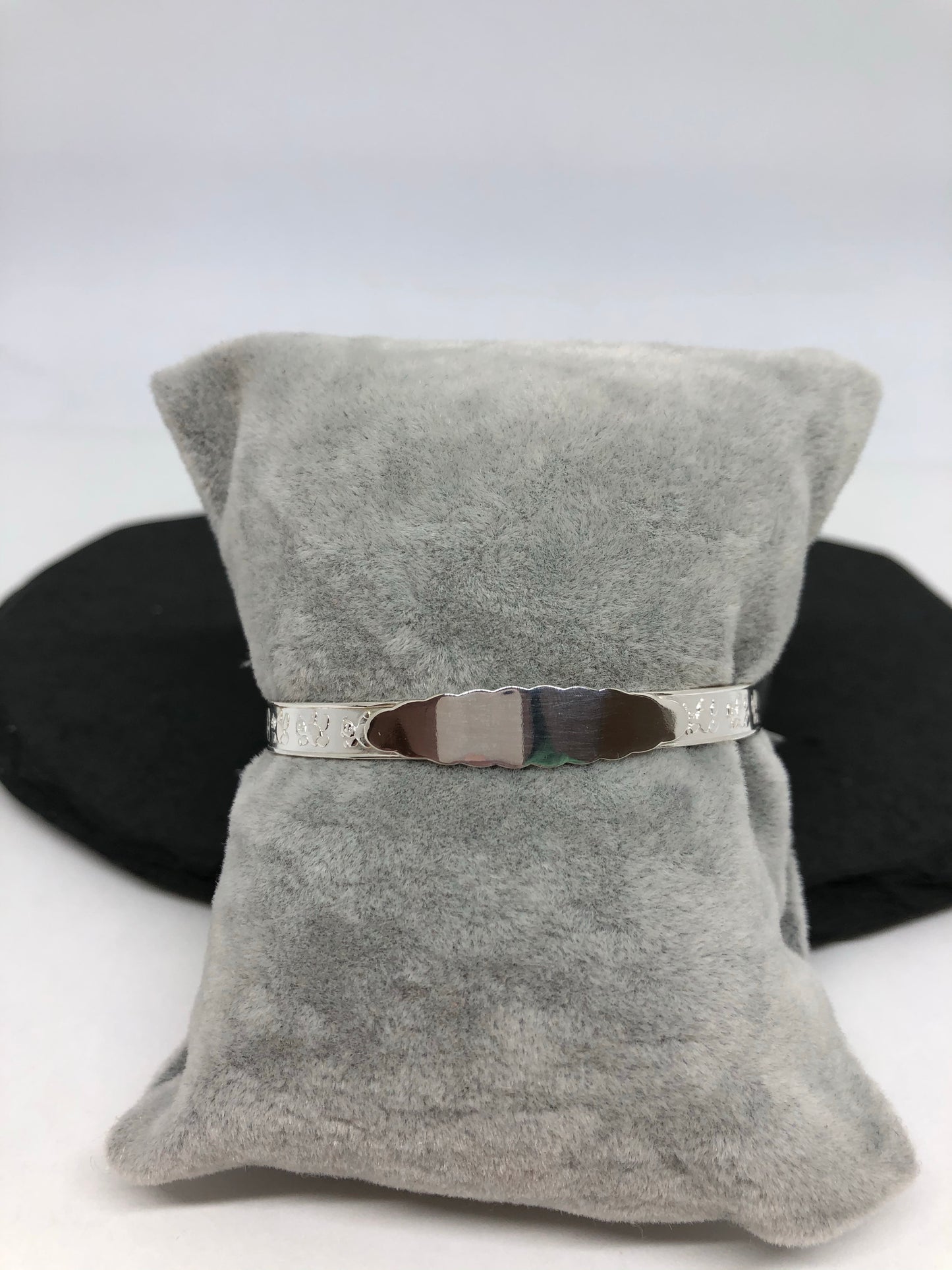 Sterling Silver Teddy bear Design Baby Bangle 011