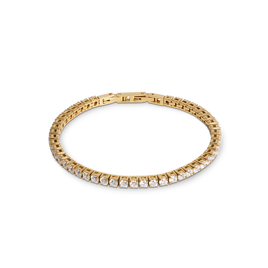 Tennis bracelet gold-crystal