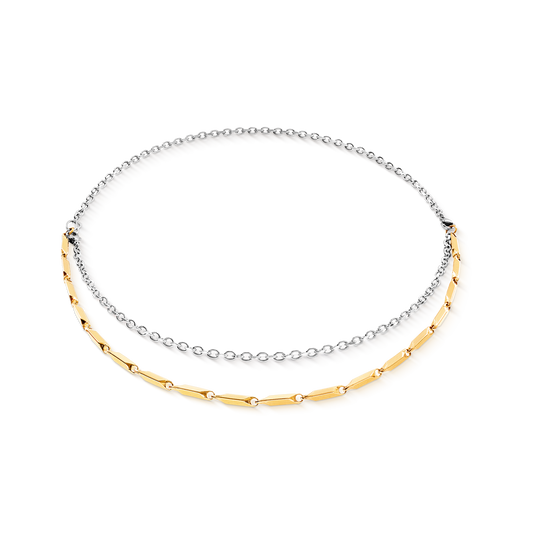 Necklace Twisted Layers Duo bicolour