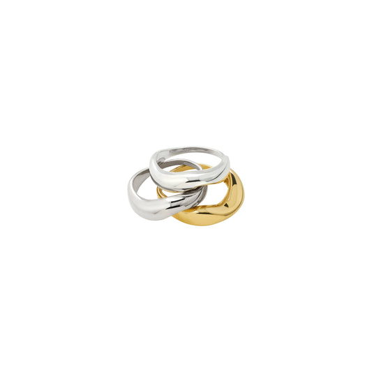 NOVA rings 3-in-1 set, silver-plated