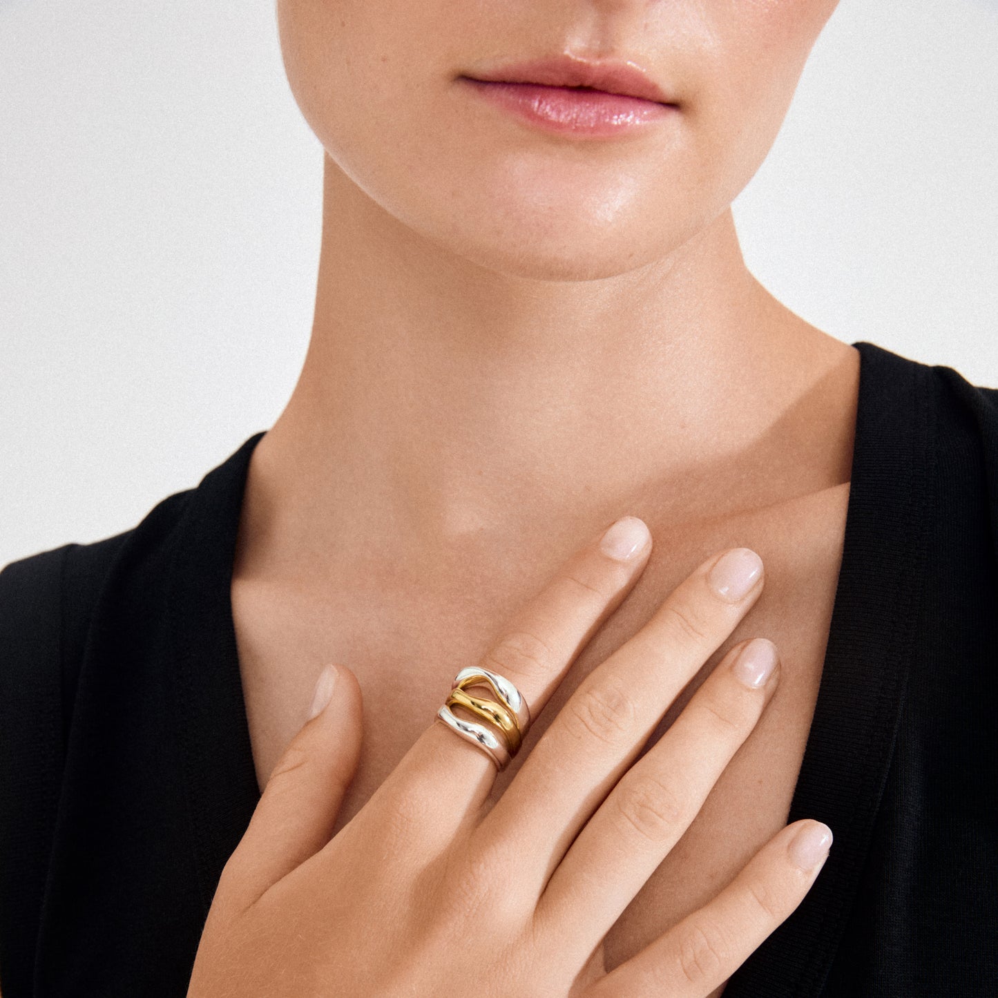 NOVA rings 3-in-1 set, silver-plated