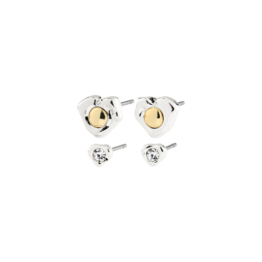 NOVA earrings 2-in-1 set, silver-plated