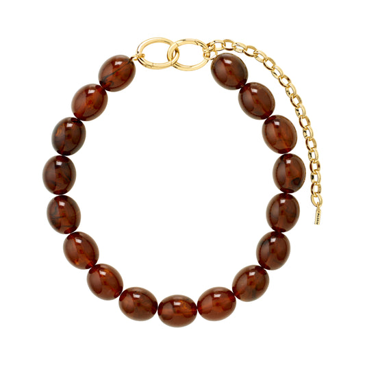 STILL necklace gold-plated/brown