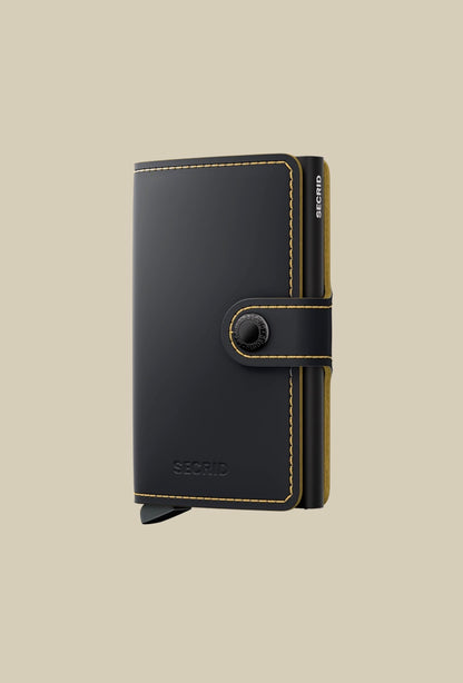 Secred mini wallet Matt Black/Ochre