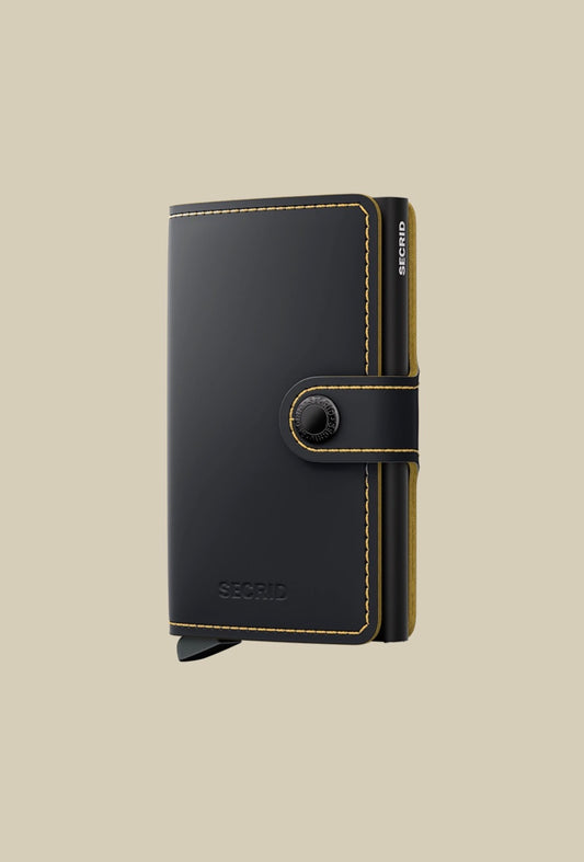 Secred mini wallet Matt Black/Ochre