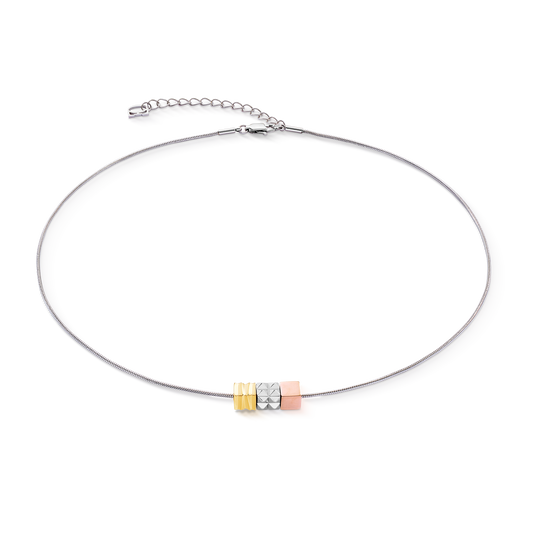 Necklace Cube Trio Facets Snake tricolour
