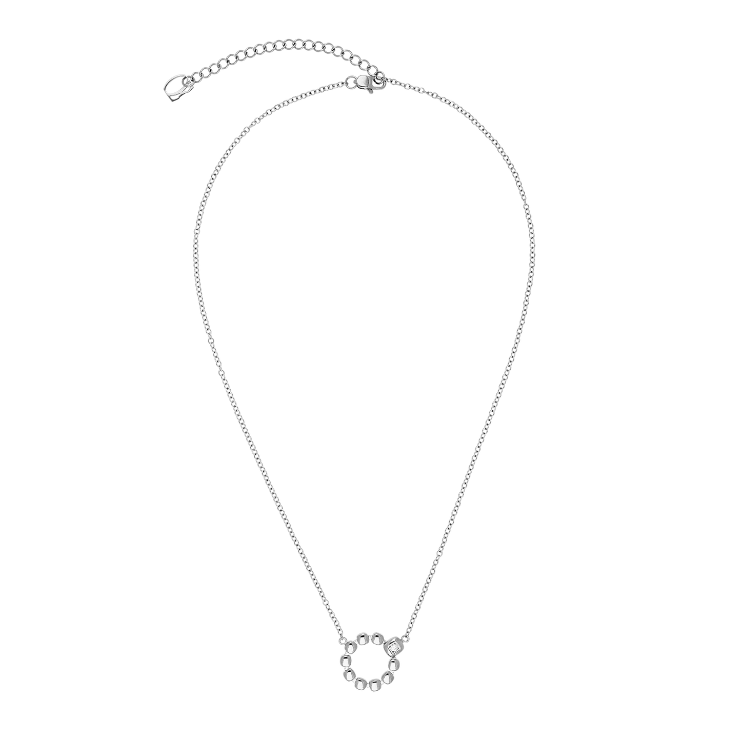 Necklace Small Soft Cube Circle Glow silver