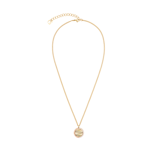 Necklace Amulet Mini Waves gold-beige