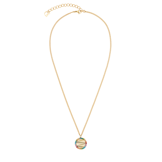 Necklace Amulet Mini Waves gold-rainbow