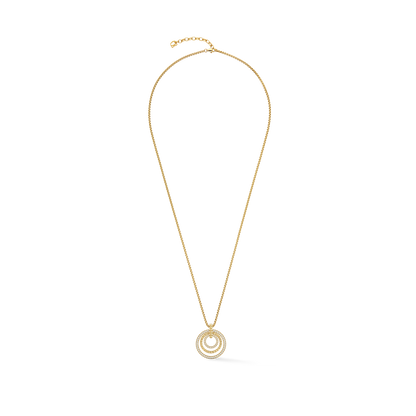 Necklace Circle Trio Crystal Gold