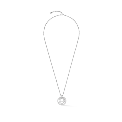 Necklace Circle Trio Crystal Silver