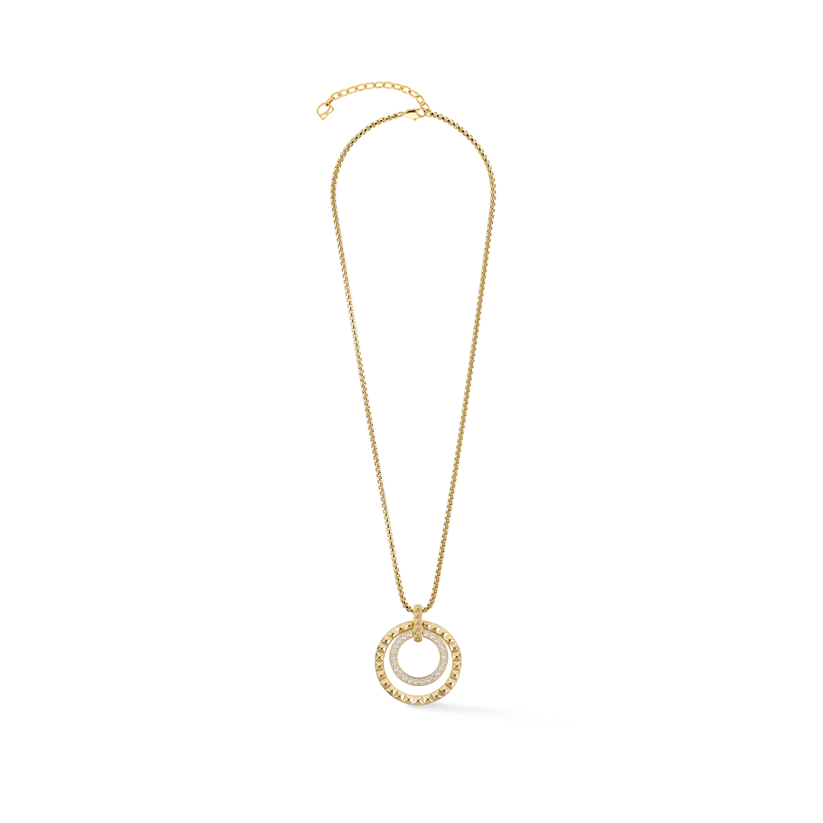 Necklace Circle Duo Multicolor Rainbow Gold
