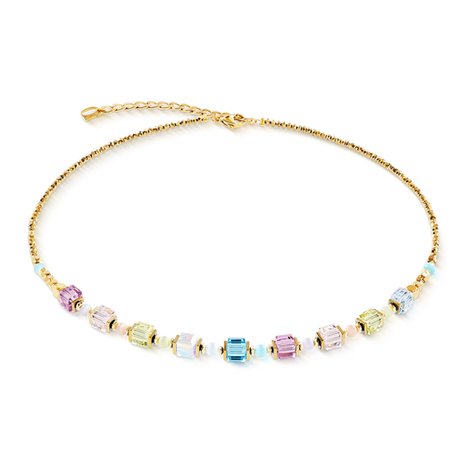Necklace Cube Aura pastel gold